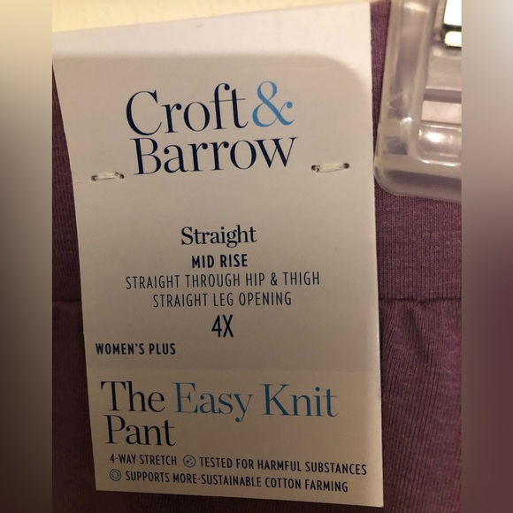 CROFT & BARROW Womens Knit Pull On Pants Size 4X Athlesure Pockets New - Picture 4 of 10